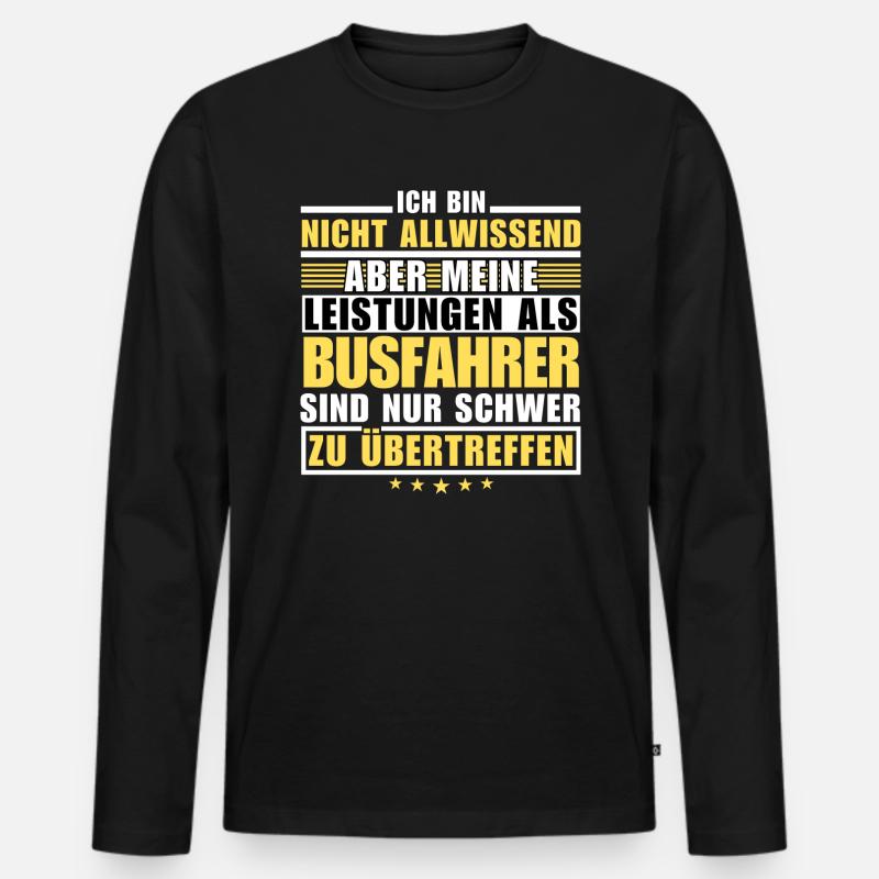 Unübertroffene Leistung als Busfahrer - Männer Premium Bio Langarmshirt - Schwarz