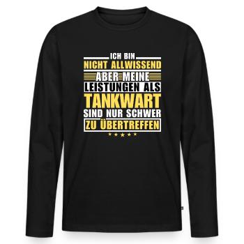 Des performances inégalées en tant que pompiste - T-shirt manches longues Premium bio Homme - noir - Devant - Nico (187cm)