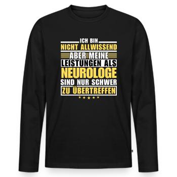 Unübertroffene Leistung als Neurologe - Männer Premium Bio Langarmshirt - Schwarz - Vorne - Nico (187cm)