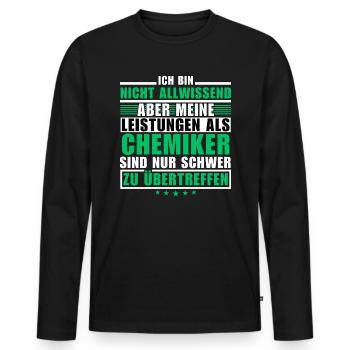 Des performances inégalées en tant que chimiste - T-shirt manches longues Premium bio Homme - noir - Devant - Nico (187cm)
