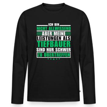 Unsurpassed performance as a civil engineer - Men's Premium Organic Long Sleeve Shirt - black - Front - Nico (187cm)