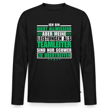 Des performances inégalées en tant que chef d’équipe - T-shirt manches longues Premium bio Homme - noir - Devant - Nico (187cm)