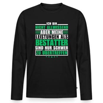 Unsurpassed performance as an undertaker - Men's Premium Organic Long Sleeve Shirt - black - Front - Nico (187cm)