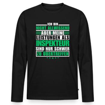 Des performances inégalées en tant qu’inspecteur - T-shirt manches longues Premium bio Homme - noir - Devant - Nico (187cm)