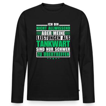 Des performances inégalées en tant que pompiste - T-shirt manches longues Premium bio Homme - noir - Devant - Nico (187cm)