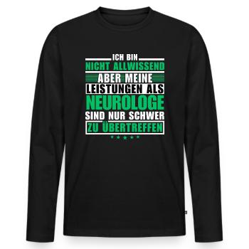 Des performances inégalées en tant que neurologue - T-shirt manches longues Premium bio Homme - noir - Devant - Nico (187cm)