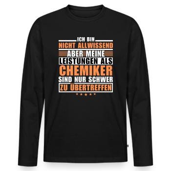 Unübertroffene Leistung als Chemiker - Männer Premium Bio Langarmshirt - Schwarz - Vorne - Nico (187cm)