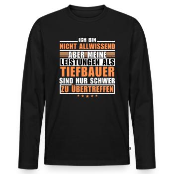 Unsurpassed performance as a civil engineer - Men's Premium Organic Long Sleeve Shirt - black - Front - Nico (187cm)