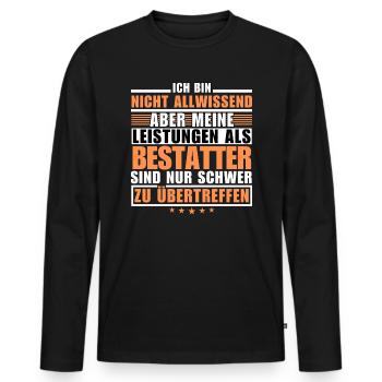 Unsurpassed performance as an undertaker - Men's Premium Organic Long Sleeve Shirt - black - Front - Nico (187cm)