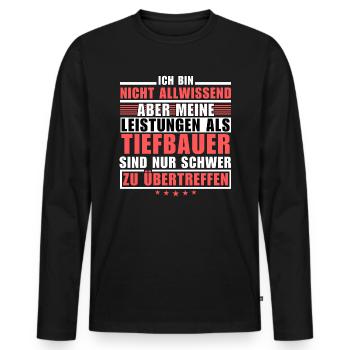 Unsurpassed performance as a civil engineer - Men's Premium Organic Long Sleeve Shirt - black - Front - Nico (187cm)