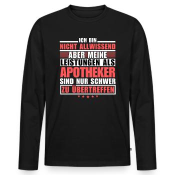 Unmatched performance as a pharmacist - Men's Premium Organic Long Sleeve Shirt - black - Front - Nico (187cm)