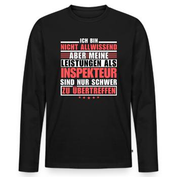 Des performances inégalées en tant qu’inspecteur - T-shirt manches longues Premium bio Homme - noir - Devant - Nico (187cm)