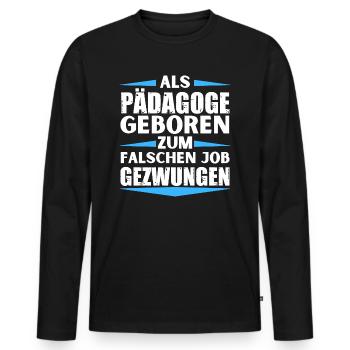 L’éducateur a décroché le mauvais emploi - T-shirt manches longues Premium bio Homme - noir - Devant - Nico (187cm)