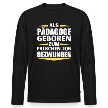 L’éducateur a décroché le mauvais emploi - T-shirt manches longues Premium bio Homme - noir - Devant - Nico (187cm)