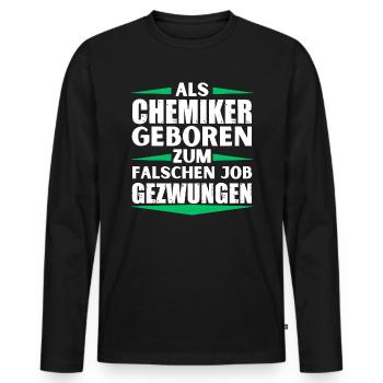 Chemiker im falschen Job gelandet - Männer Premium Bio Langarmshirt - Schwarz - Vorne - Nico (187cm)