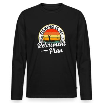 Fishing Is My Retirement Plan Sportfischer Angler - Men's Premium Organic Long Sleeve Shirt - black - Front - Nico (187cm)