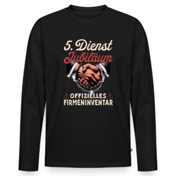 5 Year Anniversary Company Anniversary Gift - Men's Premium Organic Long Sleeve Shirt - black - Front - Nico (187cm)