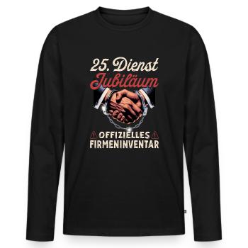25 Year Anniversary Company Anniversary Gift - Men's Premium Organic Long Sleeve Shirt - black - Front - Nico (187cm)