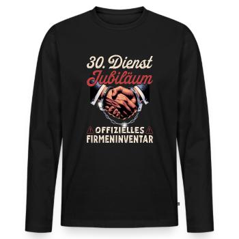 30 Year Anniversary Company Anniversary Gift - Men's Premium Organic Long Sleeve Shirt - black - Front - Nico (187cm)