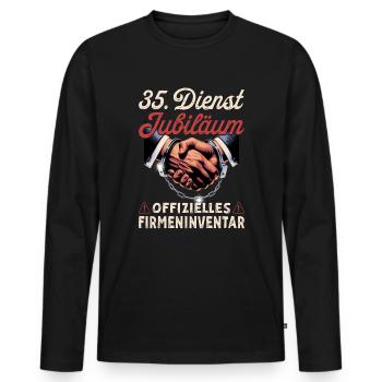 35 Year Anniversary Company Anniversary Gift - Men's Premium Organic Long Sleeve Shirt - black - Front - Nico (187cm)