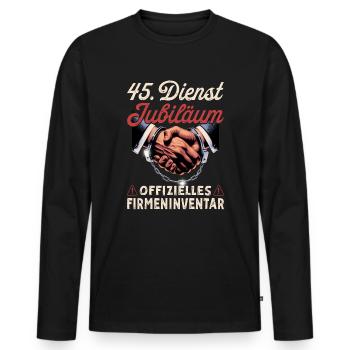 45 Year Anniversary Company Anniversary Gift - Men's Premium Organic Long Sleeve Shirt - black - Front - Nico (187cm)