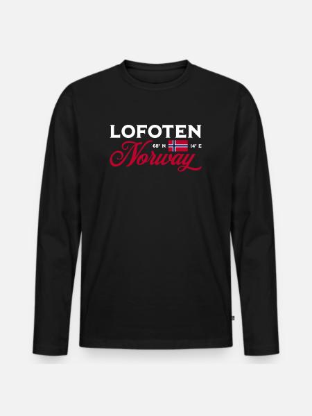 Norwegen Souvenir Skandinavien Norway Lofoten - Männer Premium Bio Langarmshirt - Schwarz