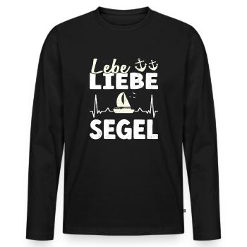 Live Love Sailing Skipper Captain Sailing & Sailing - Men's Premium Organic Long Sleeve Shirt - black - Front - Nico (187cm)