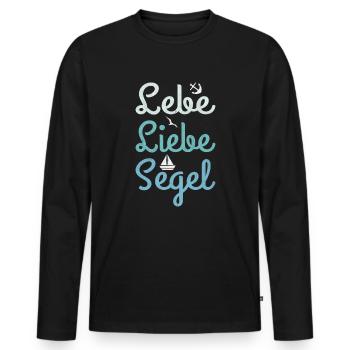 Live Love Sailing Skipper Captain Sailing & Sailing - Men's Premium Organic Long Sleeve Shirt - black - Front - Nico (187cm)