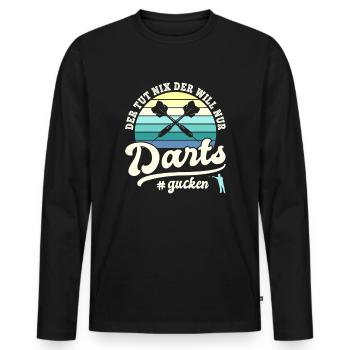Il veut juste regarder les fléchettes Joueur de fléchettes Sport de fléchettes - T-shirt manches longues Premium bio Homme - noir - Devant - Nico (187cm)
