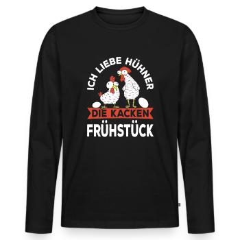 J’aime les poulets Poulet fermier Poulet fermier - T-shirt manches longues Premium bio Homme - noir - Devant - Nico (187cm)
