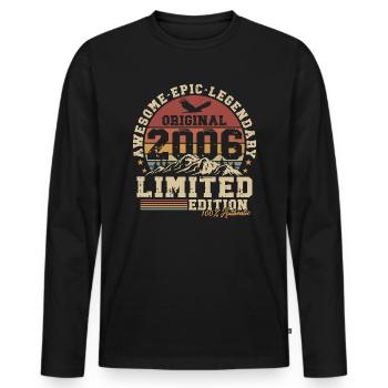 2006 Jahrgang Vintage Retro Geburtstag Geschenk - Männer Premium Bio Langarmshirt - Schwarz - Vorne - Nico (187cm)
