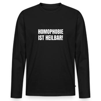 Gegen Homophobie LGBT Gay Pride Demonstration - Männer Premium Bio Langarmshirt - Schwarz - Vorne - Nico (187cm)