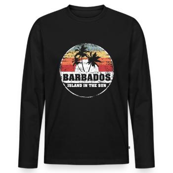 Barbados island beach sun caribbean - Men's Premium Organic Long Sleeve Shirt - black - Front - Nico (187cm)