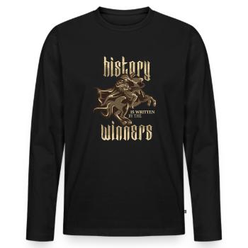 Geschichte Napoleon Bonaparte Alpen Geschenk - Männer Premium Bio Langarmshirt - Schwarz - Vorne - Nico (187cm)