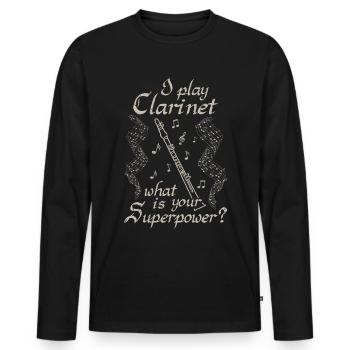 Cadeau d'orchestre Clarinette Musikverein - T-shirt manches longues Premium bio Homme - noir - Devant - Nico (187cm)