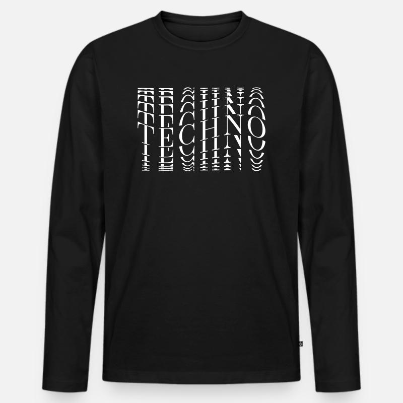 Techno - Männer Premium Bio Langarmshirt - Schwarz