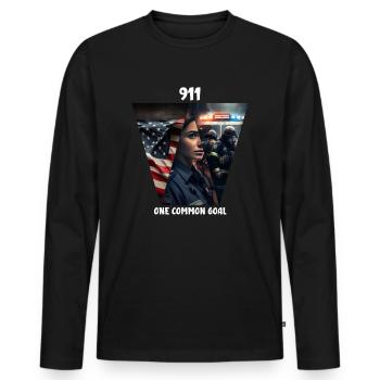 One common goal - Men's Premium Organic Long Sleeve Shirt - black - Front - Nico (187cm)