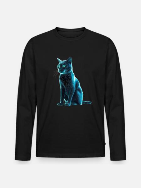 Cyber Kitty - Men's Premium Organic Long Sleeve Shirt - black
