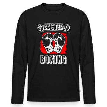 Boxe Rock Steady - T-shirt manches longues Premium bio Homme - noir - Devant - Nico (187cm)