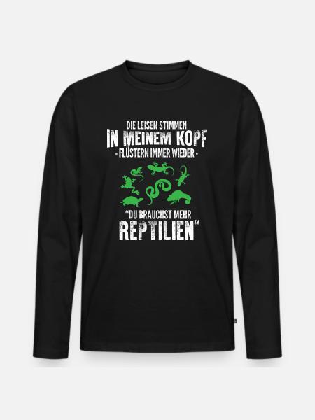 Reptilien/Haustiere/Stimmen/Reptil/Schlangen/Echse - Männer Premium Bio Langarmshirt - Schwarz