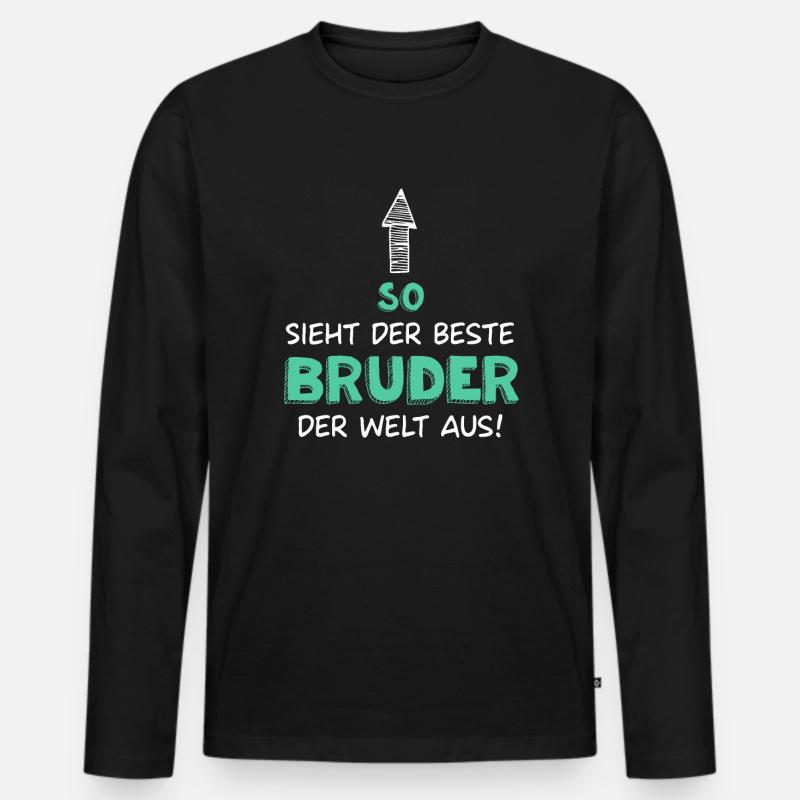 Bester Bruder - Männer Premium Bio Langarmshirt - Schwarz