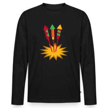 Feux d’artifice Pyro - T-shirt manches longues Premium bio Homme - noir - Devant - Nico (187cm)
