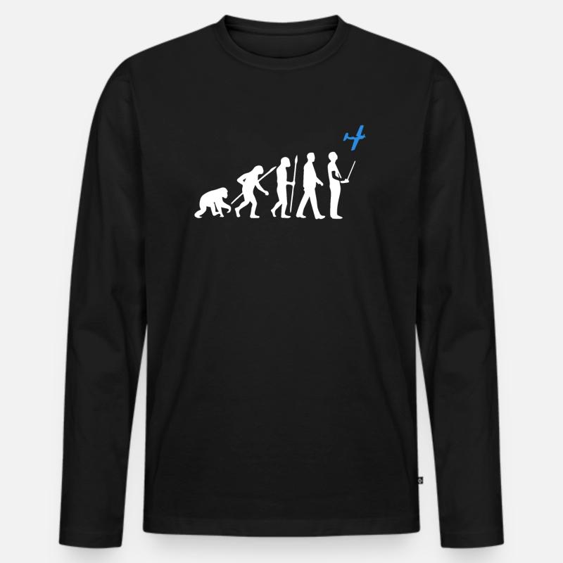Modellflug Evolution - Männer Premium Bio Langarmshirt - Schwarz