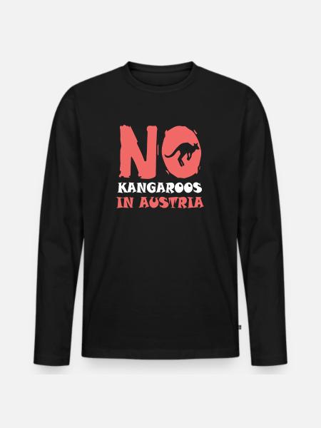 No Kangaroos in Austria - Männer Premium Bio Langarmshirt - Schwarz
