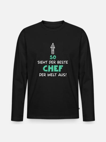 Bester Chef - Männer Premium Bio Langarmshirt - Schwarz