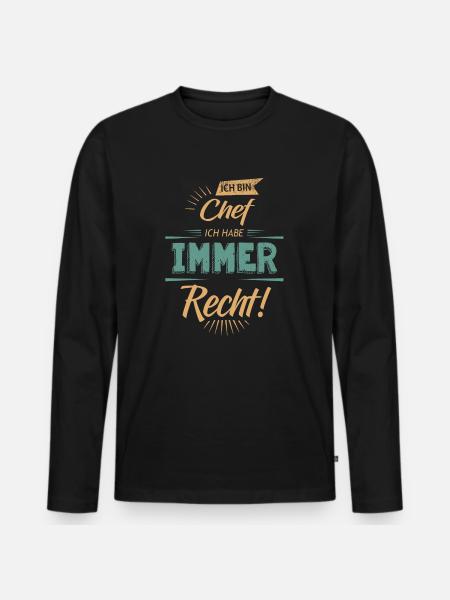 I am the boss - Men's Premium Organic Long Sleeve Shirt - black