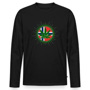 Norway Norwegen Cannabis - Männer Premium Bio Langarmshirt - Schwarz - Vorne - Nico (187cm)