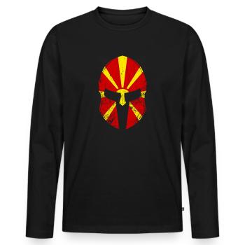 Mazedonien Makedonien Macedonia - Männer Premium Bio Langarmshirt - Schwarz - Vorne - Nico (187cm)