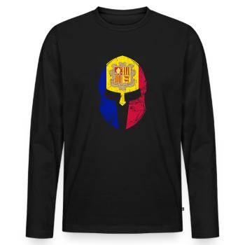 Andorra - Männer Premium Bio Langarmshirt - Schwarz - Vorne - Nico (187cm)