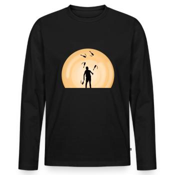 Jonglage Backcrosslove jonglieren Backcross - Männer Premium Bio Langarmshirt - Schwarz - Vorne - Nico (187cm)